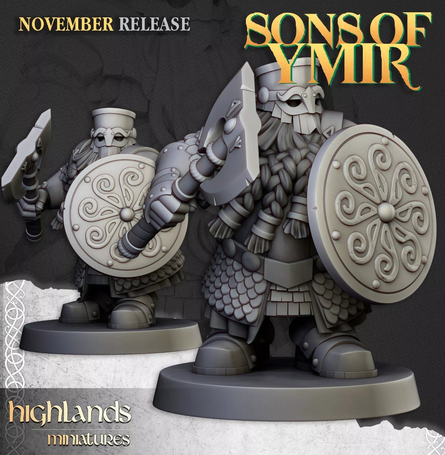 Dwarf Huscarls Unit - Highlands Miniatures | Compatible with OW, WFB, AOF, and More