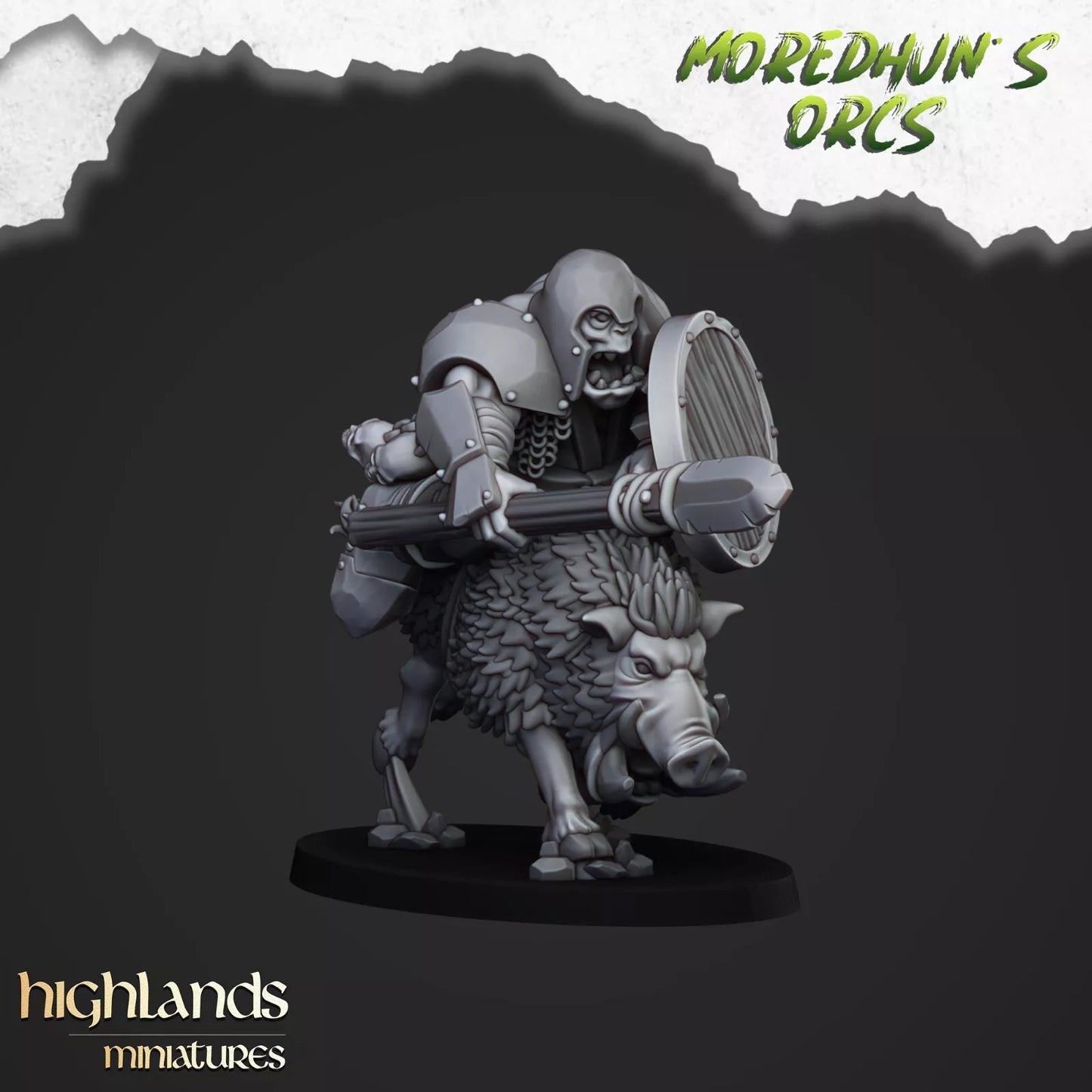 Fantasy Wargaming Mounted Orcs w/Spears | Compatible with OW, WFB, AOF, and More