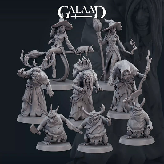 Witches and Monsters Set: 3D Resin Printed DnD (D&D) Pathfinder Miniatures