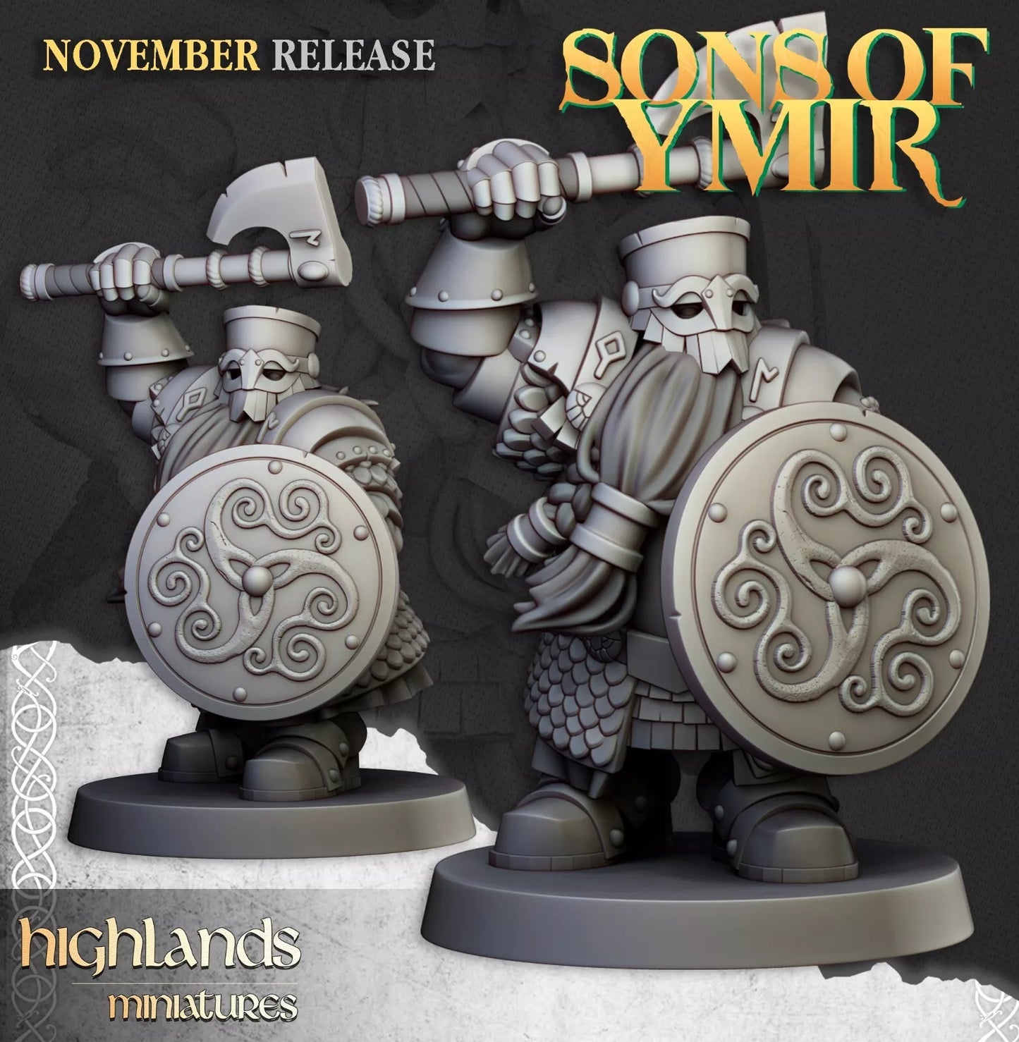 Dwarf Huscarls Unit - Highlands Miniatures | Compatible with OW, WFB, AOF, and More