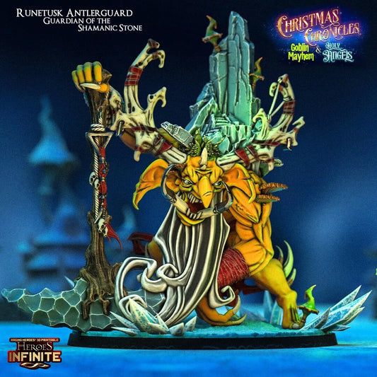 Runetusk Antlerguard, Guardian of the Shamanic Stone - Christmas Chronicles Goblin Mayhem | Compatible with Tabletop Wargames