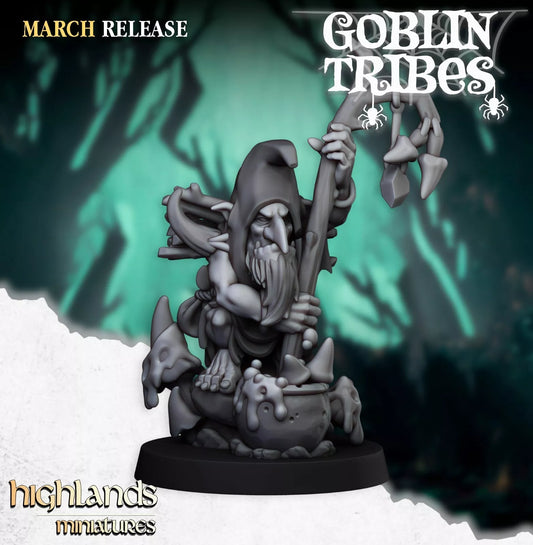 Fantasy Wargaming Swamp Goblins Shaman | Compatible with OW, WFB, AOF, and More