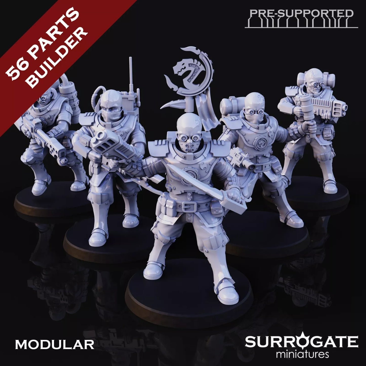 Biohackers Bio Fodder, Surrogate Miniatures | 5 Man Squad