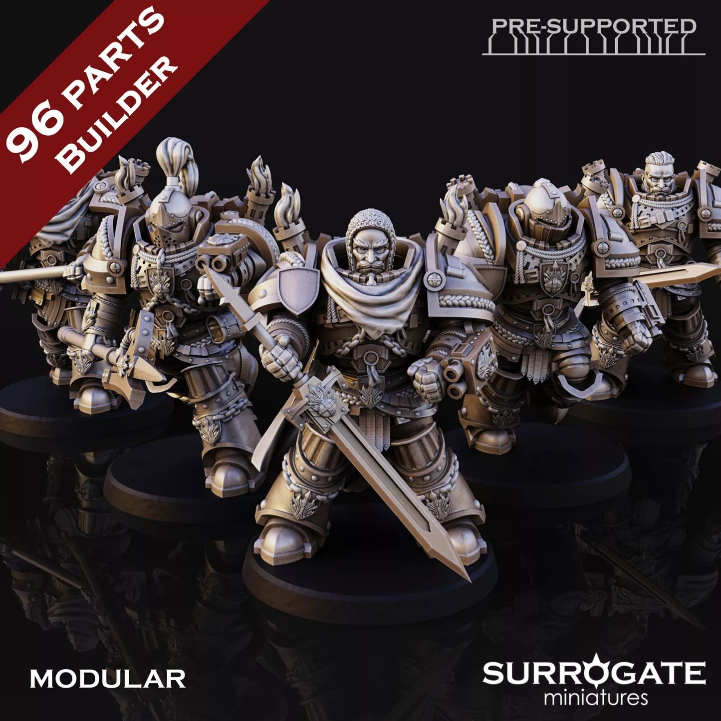 Silver Paladins Assault Squad, Surrogate Miniatures | 5 Man Unit