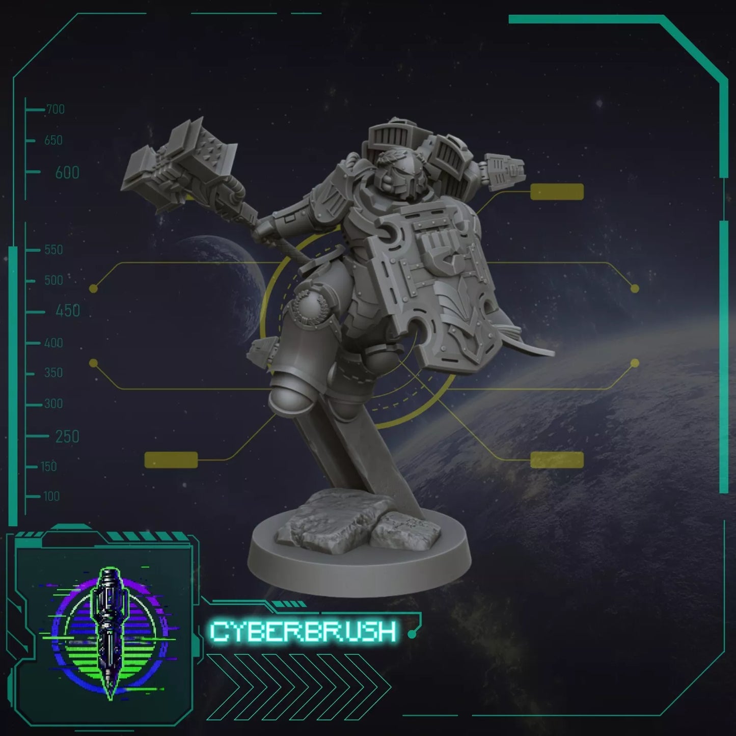 Imperial Hands Smash Captain | Compatible with W40K/WG/SF