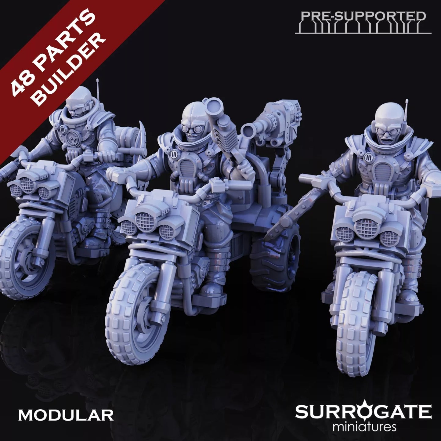 Biohackers Bio-Riders, Surrogate Miniatures | 3 Man Squad