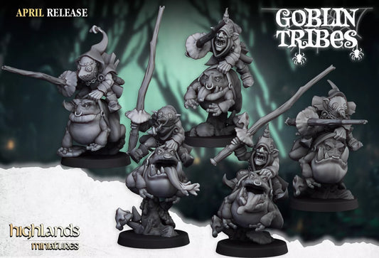 Fantasy Wargaming Swamp Goblins Frog Riders w/Sticks | Compatible with OW, WFB, AOF, and More