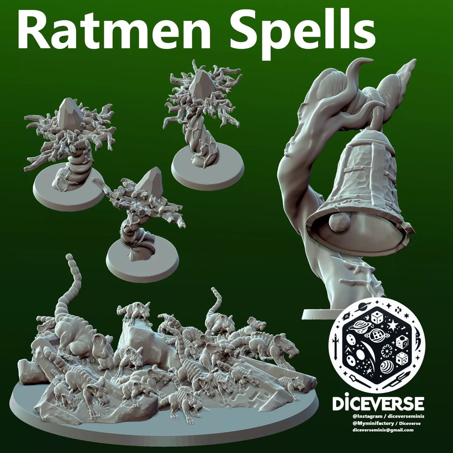 Rat Men Magical Spells - Diceverse | Compatible with OW, WFB, AOF, and More