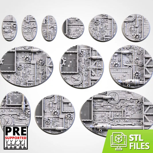 Steam Punk Thematic Bases 10 Pack For Miniatures