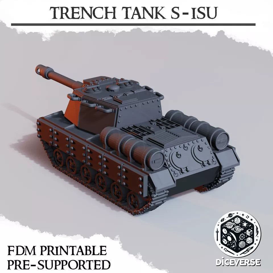 Trench Tank S-ISU, Ultimate Siege Engine - Trench Warband Miniatures | Compatible with Tabletop Wargames