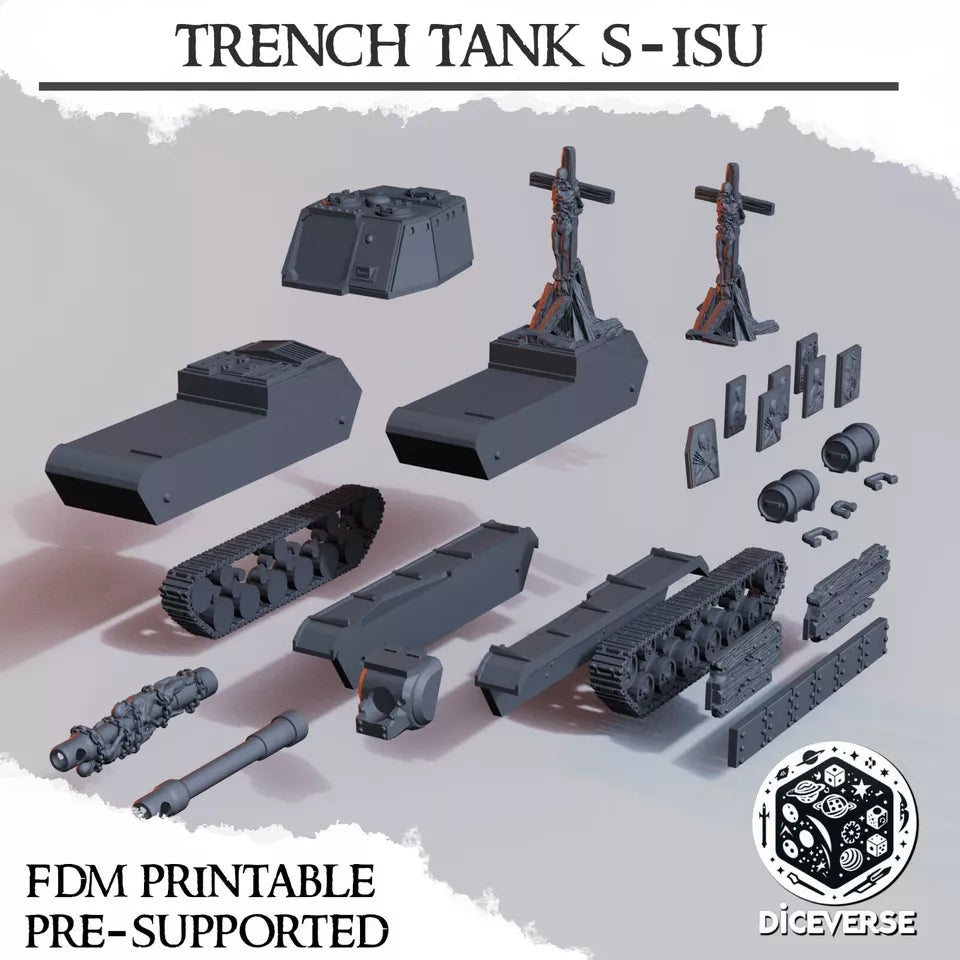 Trench Tank S-ISU, Ultimate Siege Engine - Trench Warband Miniatures | Compatible with Tabletop Wargames