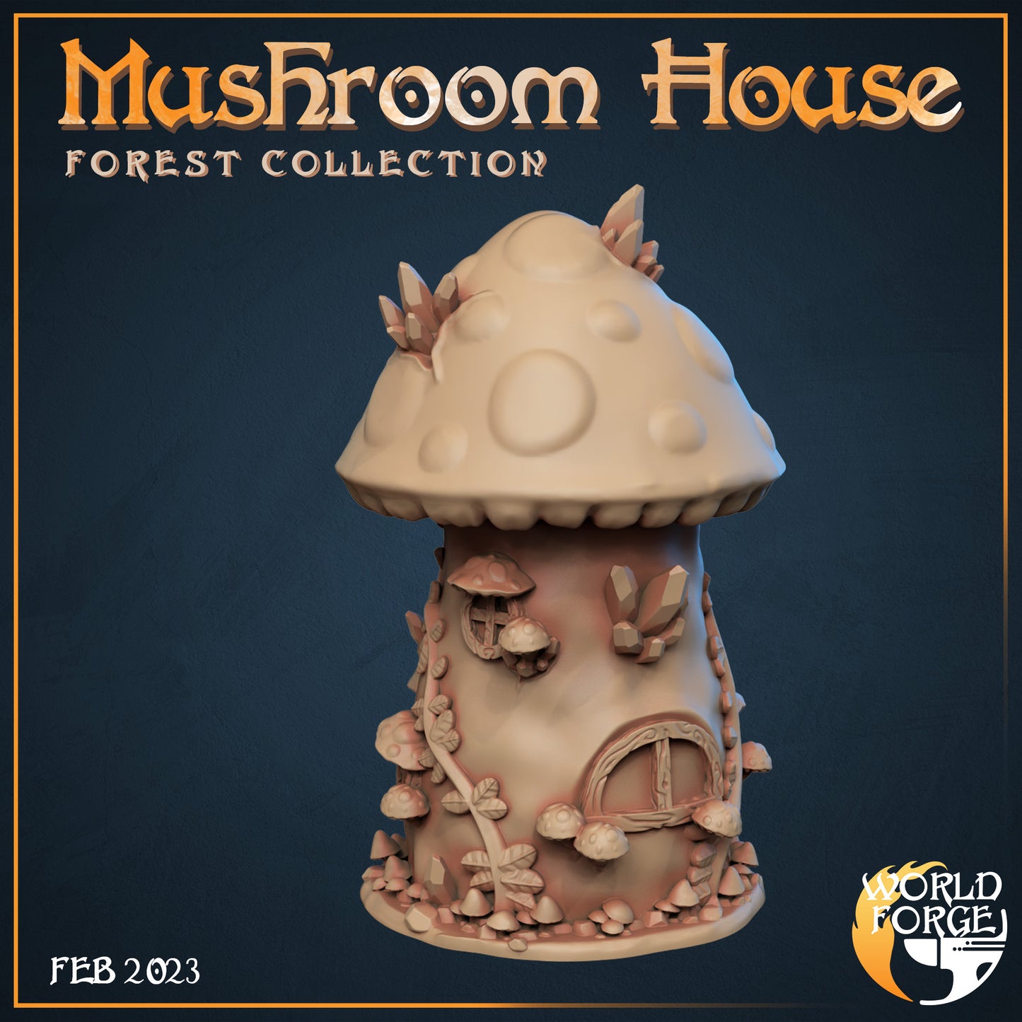 Magical Forest Mushroom House 3D Resin Printed DnD (D&D) Pathfinder Miniatures