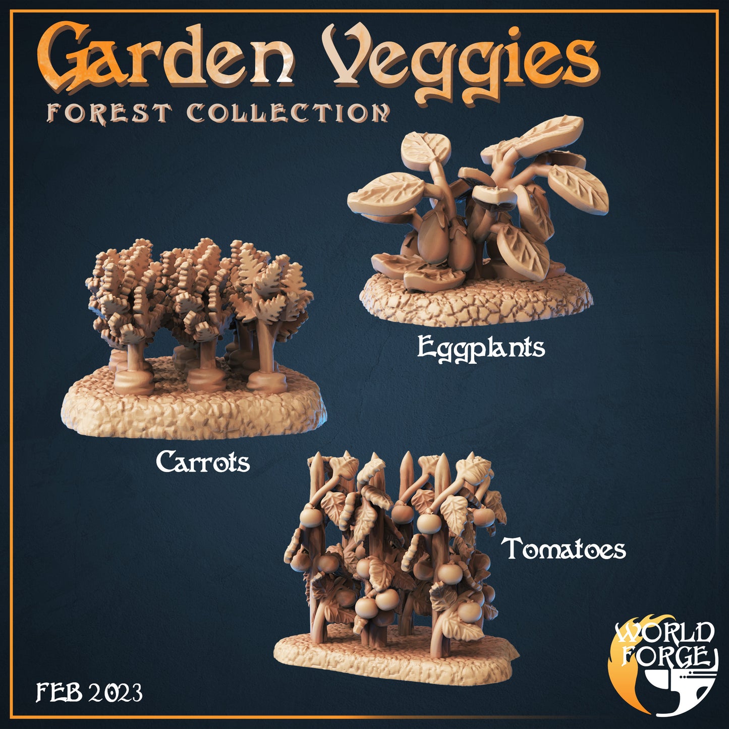 Magical Forest Garden Veggies 3D Resin Printed DnD (D&D) Pathfinder Miniatures