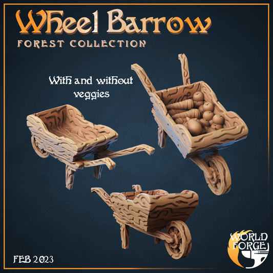 Magical Forest Wheelbarrows 3D Resin Printed DnD (D&D) Pathfinder Miniatures