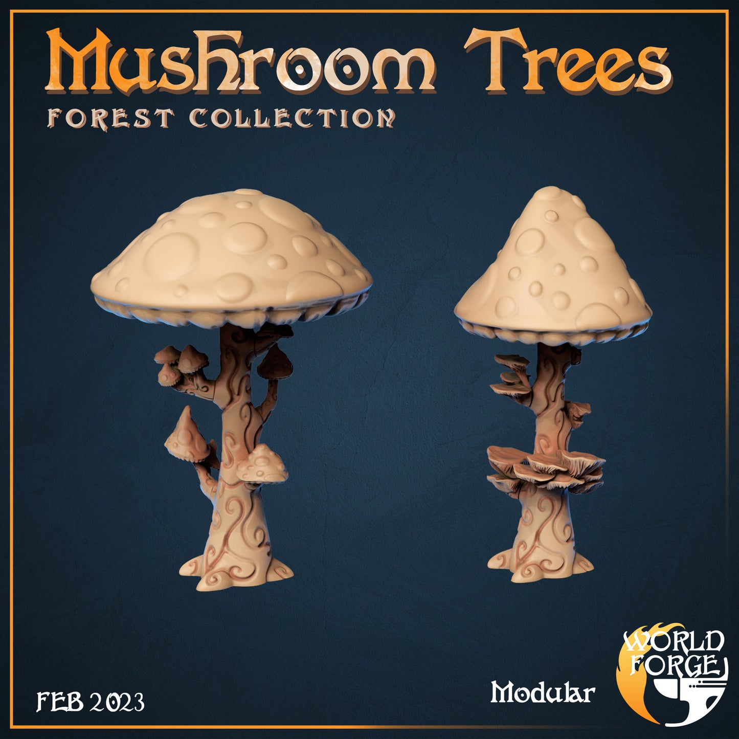 Magical Forest Mushroom Trees 3D Resin Printed DnD (D&D) Pathfinder Miniatures