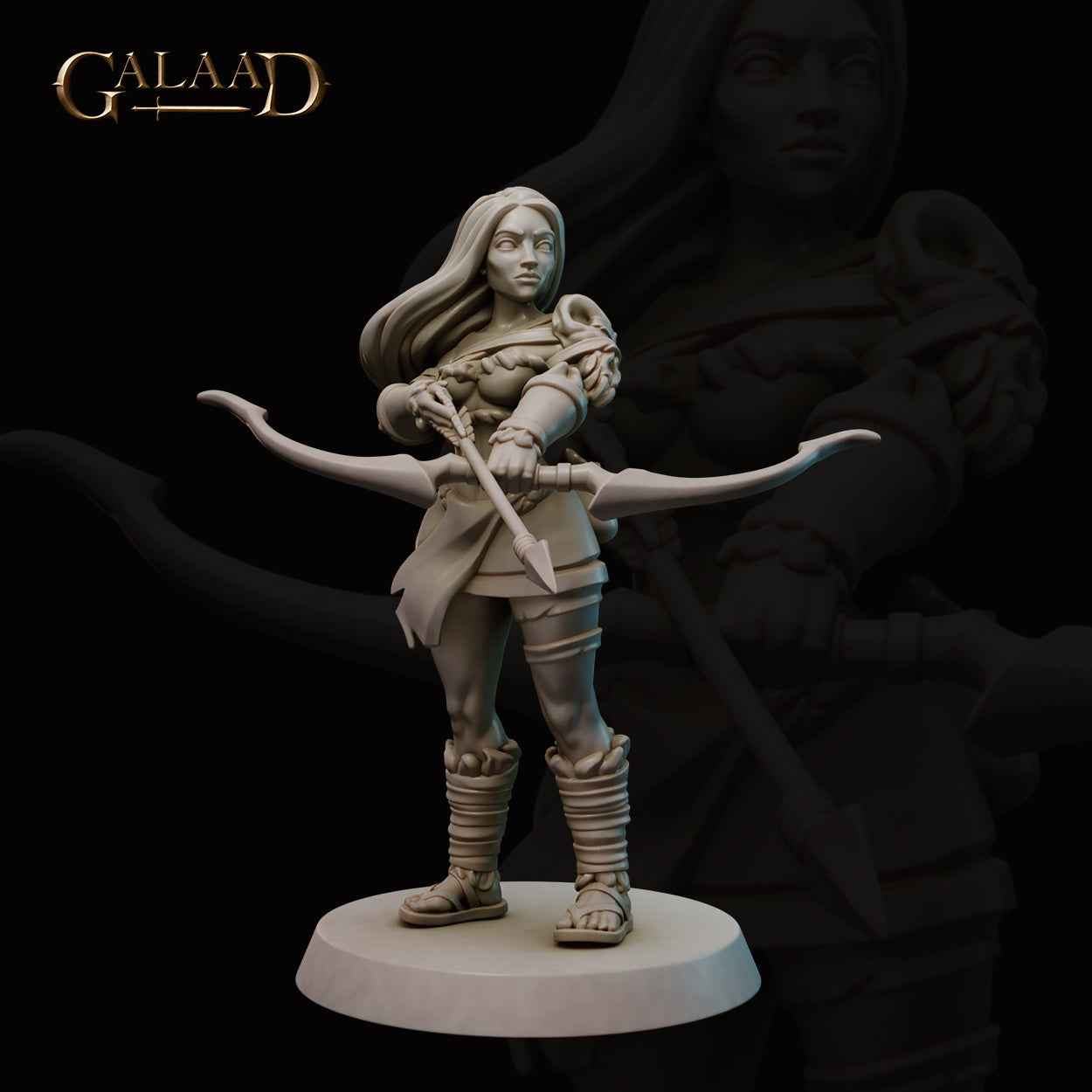 Amazon Archer-02: 3D Resin Printed DnD (D&D) Pathfinder Miniatures