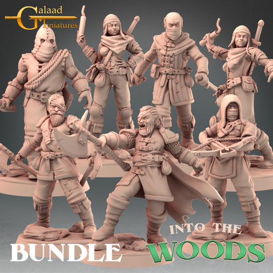 Into the Woods Bandits Set: 3D Resin Printed DnD (D&D) Pathfinder Miniatures