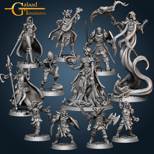 Into the Dungeon Set: 3D Resin Printed DnD (D&D) Pathfinder Miniatures