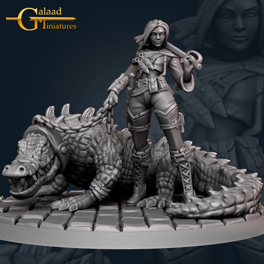 Maeva With Crocodile: For D&D Campaigns & Tabletop Games