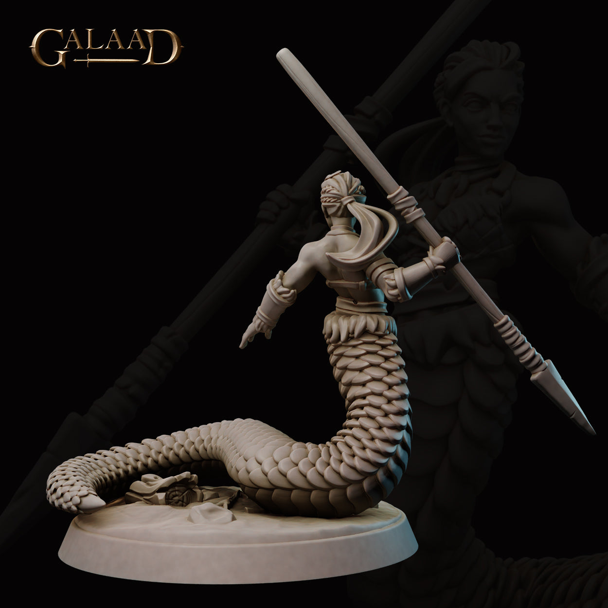 Naga Spearwoman: For D&D Campaigns & Tabletop Games