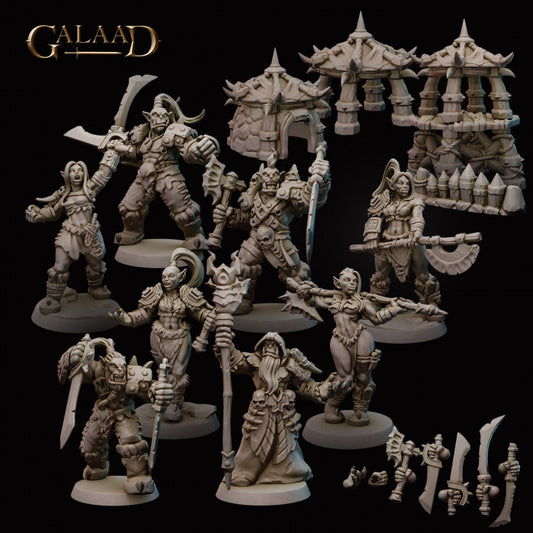 Orc Set: 3D Resin Printed DnD (D&D) Pathfinder Miniatures