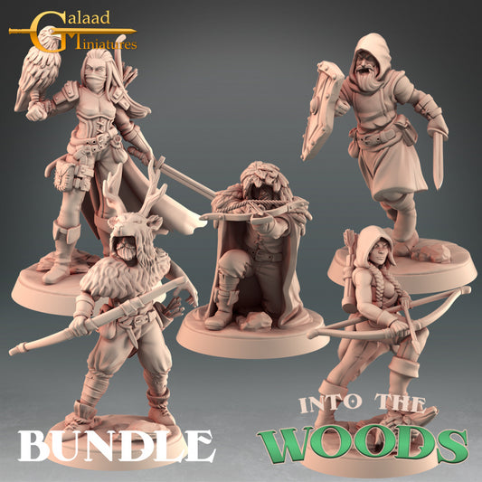 Into the Woods Scouts Set: 3D Resin Printed DnD (D&D) Pathfinder Miniatures