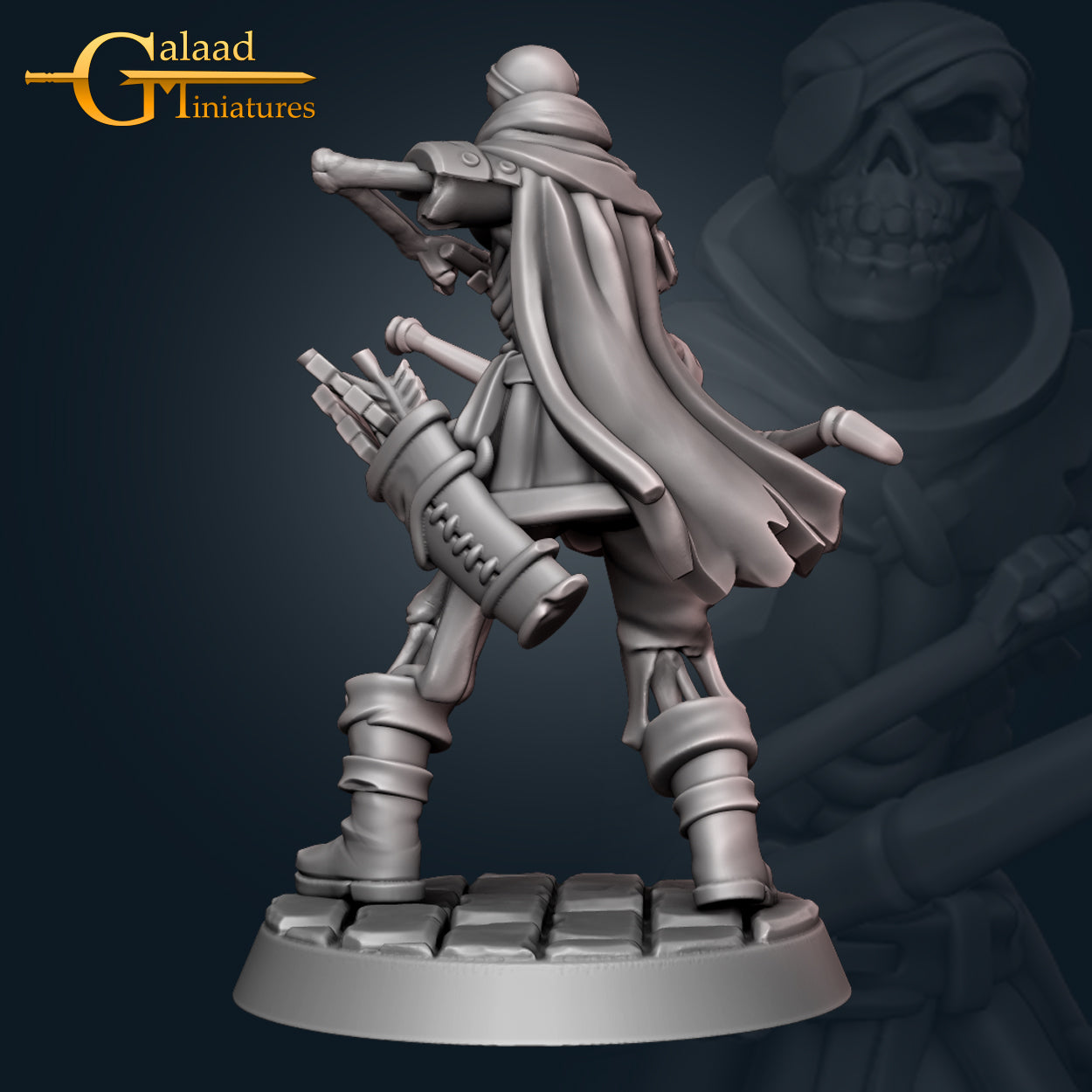 Skeleton Archer -03: 3D Resin Printed DnD (D&D) Pathfinder Miniatures