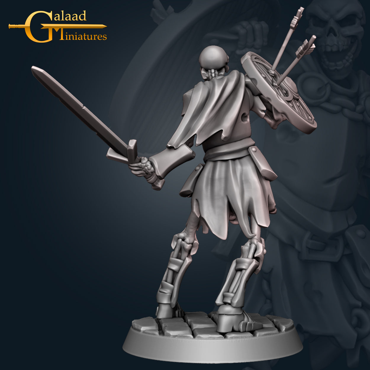 Skeleton Melee -03: 3D Resin Printed DnD (D&D) Pathfinder Miniatures