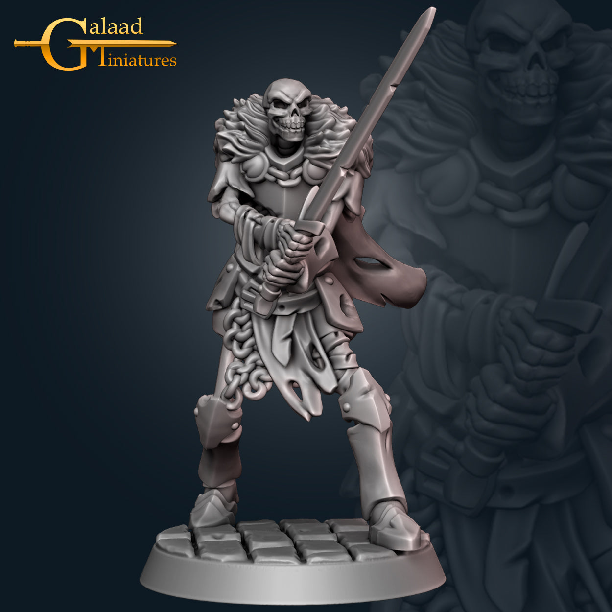 Skeleton Melee -04: 3D Resin Printed DnD (D&D) Pathfinder Miniatures