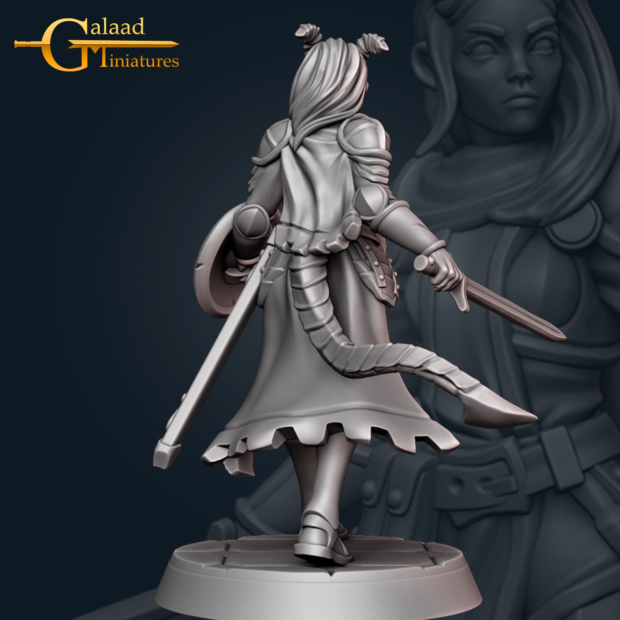 Tiefling Knight: 3D Resin Printed DnD (D&D) Pathfinder Miniatures