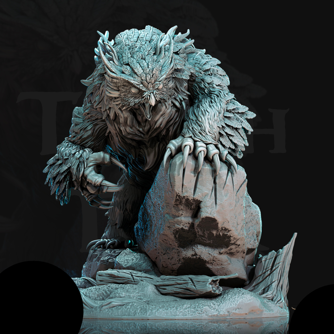 Owlbear v3: 3D Resin Printed DnD (D&D) Pathfinder Miniatures