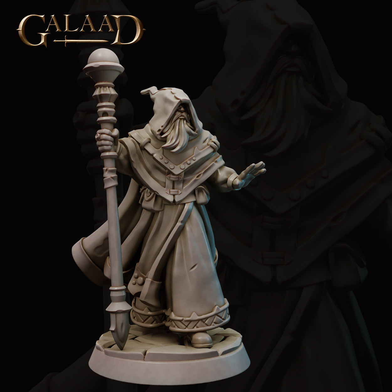 Male Wizard: 3D Resin Printed DnD (D&D) Pathfinder Miniatures