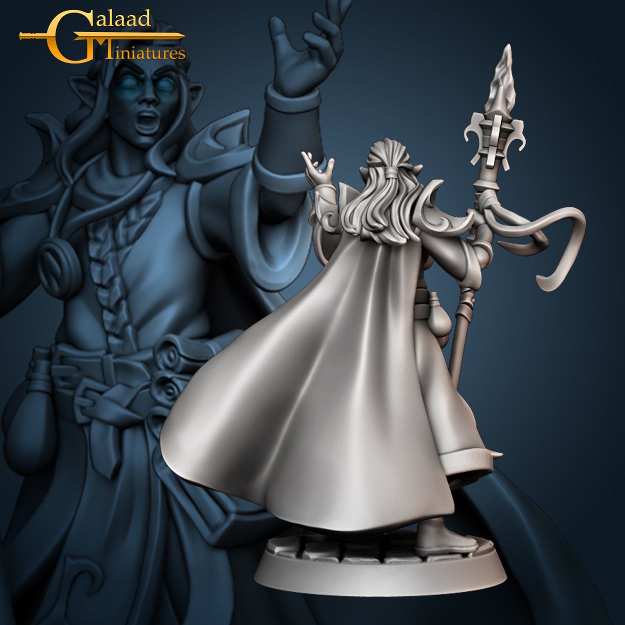 Fenton Wizard: 3D Resin Printed DnD (D&D) Pathfinder Miniatures