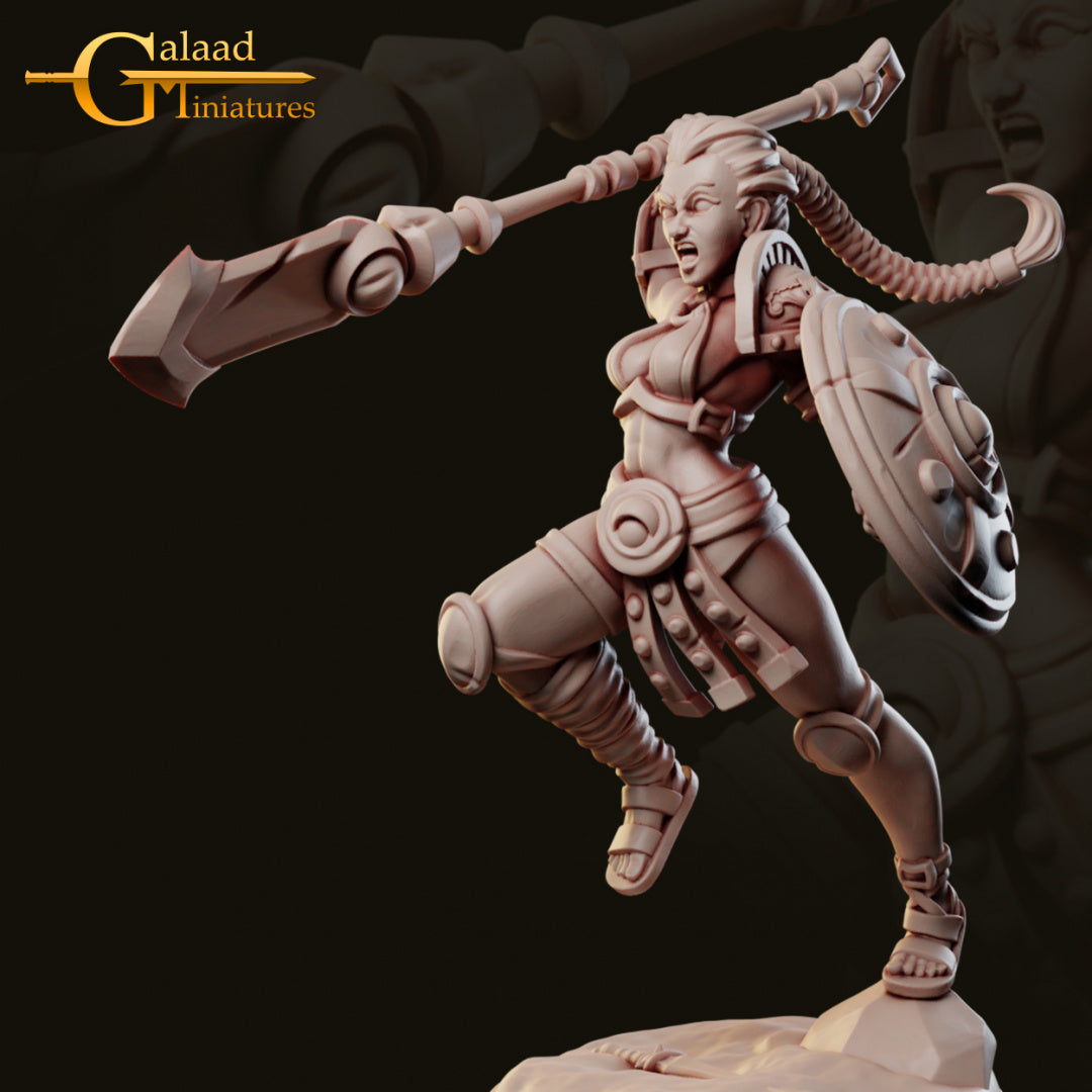 Arena Fighter Female: 3D Resin Printed DnD (D&D) Pathfinder Miniatures