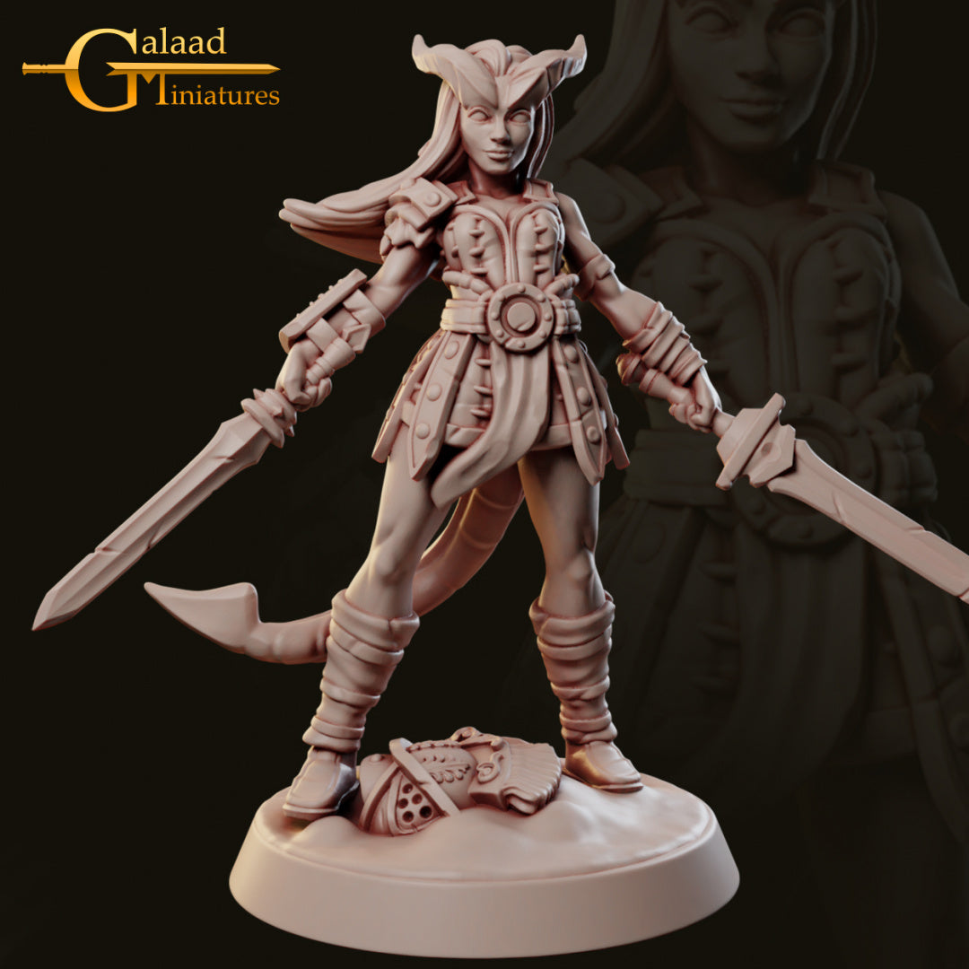 Arena Fighter Female-06: 3D Resin Printed DnD (D&D) Pathfinder Miniatures