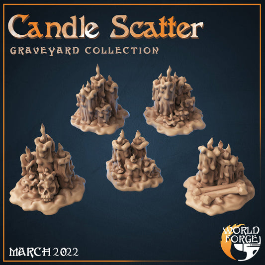 Graveyard Candle Scatter 3D Resin Printed DnD (D&D) Pathfinder Miniatures