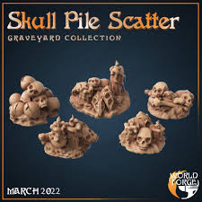 Graveyard Skull Piles 3D Resin Printed DnD (D&D) Pathfinder Miniatures