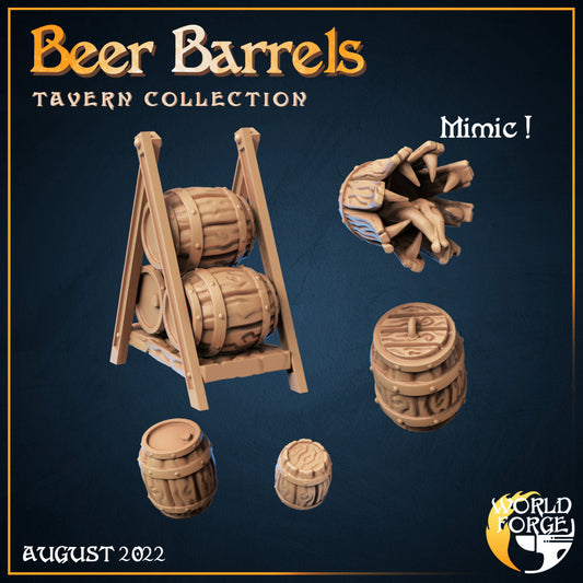 Arcane Dragon Tavern Beer Barrels 3D Resin Printed DnD (D&D) Pathfinder Miniatures