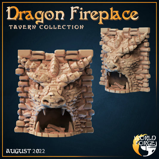 Arcane Dragon Tavern Fireplace 3D Resin Printed DnD (D&D) Pathfinder Miniatures