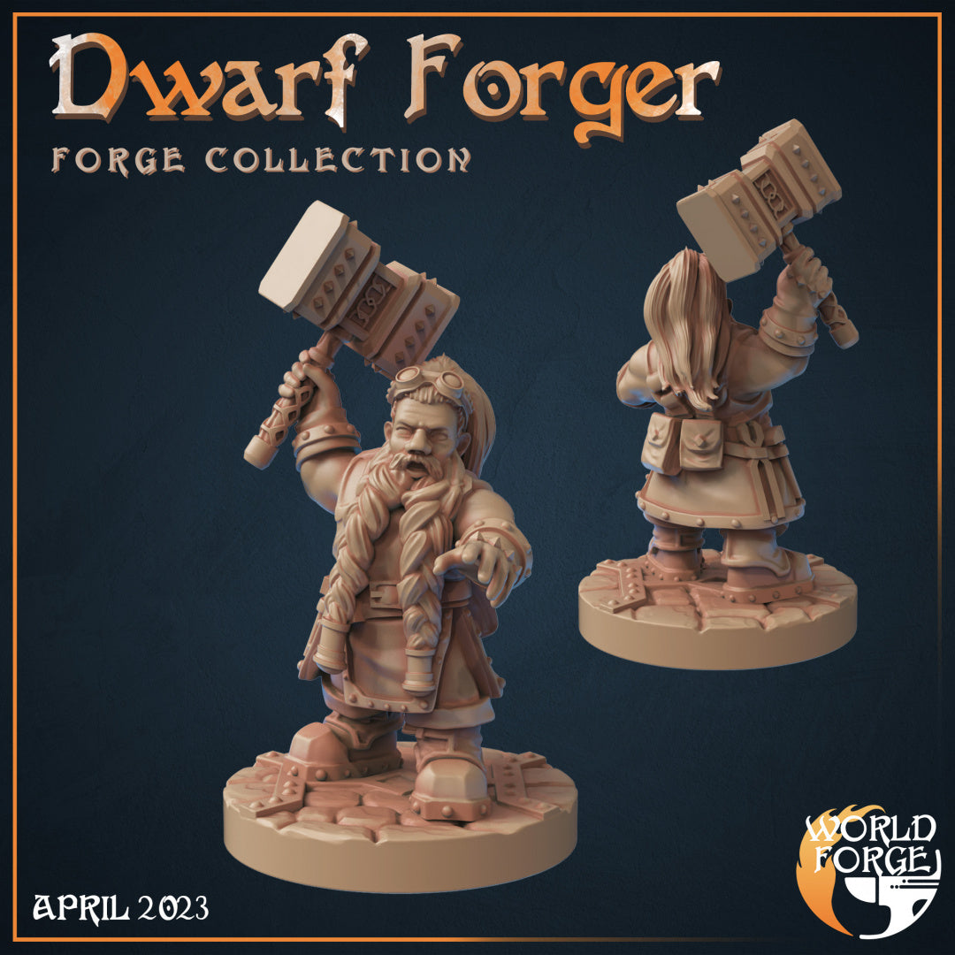 Dwarven Forge Forge Dwarf - 3D Resin Printed DnD (D&D) Pathfinder Miniatures