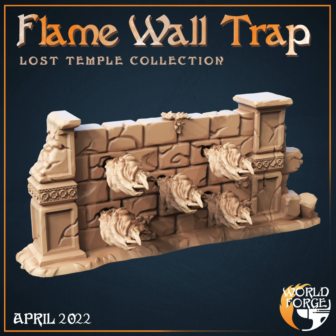 Lost Temple Ruins Flame Wall Trap 3D Resin Printed DnD (D&D) Pathfinder Miniatures