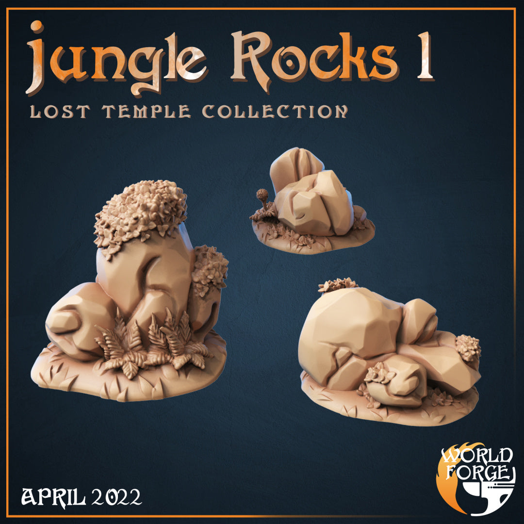 Lost Temple Ruins Jungle Rocks 1 3D Resin Printed DnD (D&D) Pathfinder Miniatures