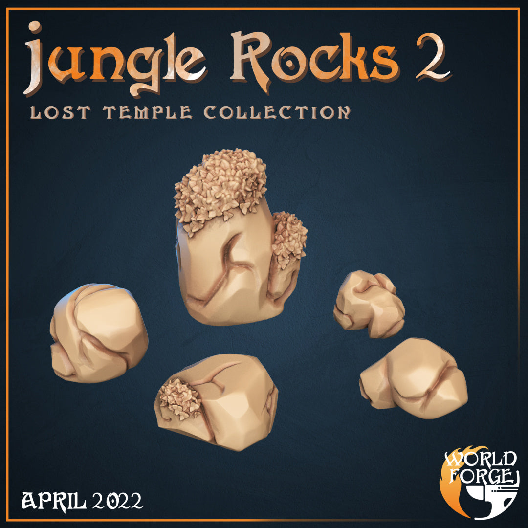 Lost Temple Ruins Jungle Rocks 2 3D Resin Printed DnD (D&D) Pathfinder Miniatures