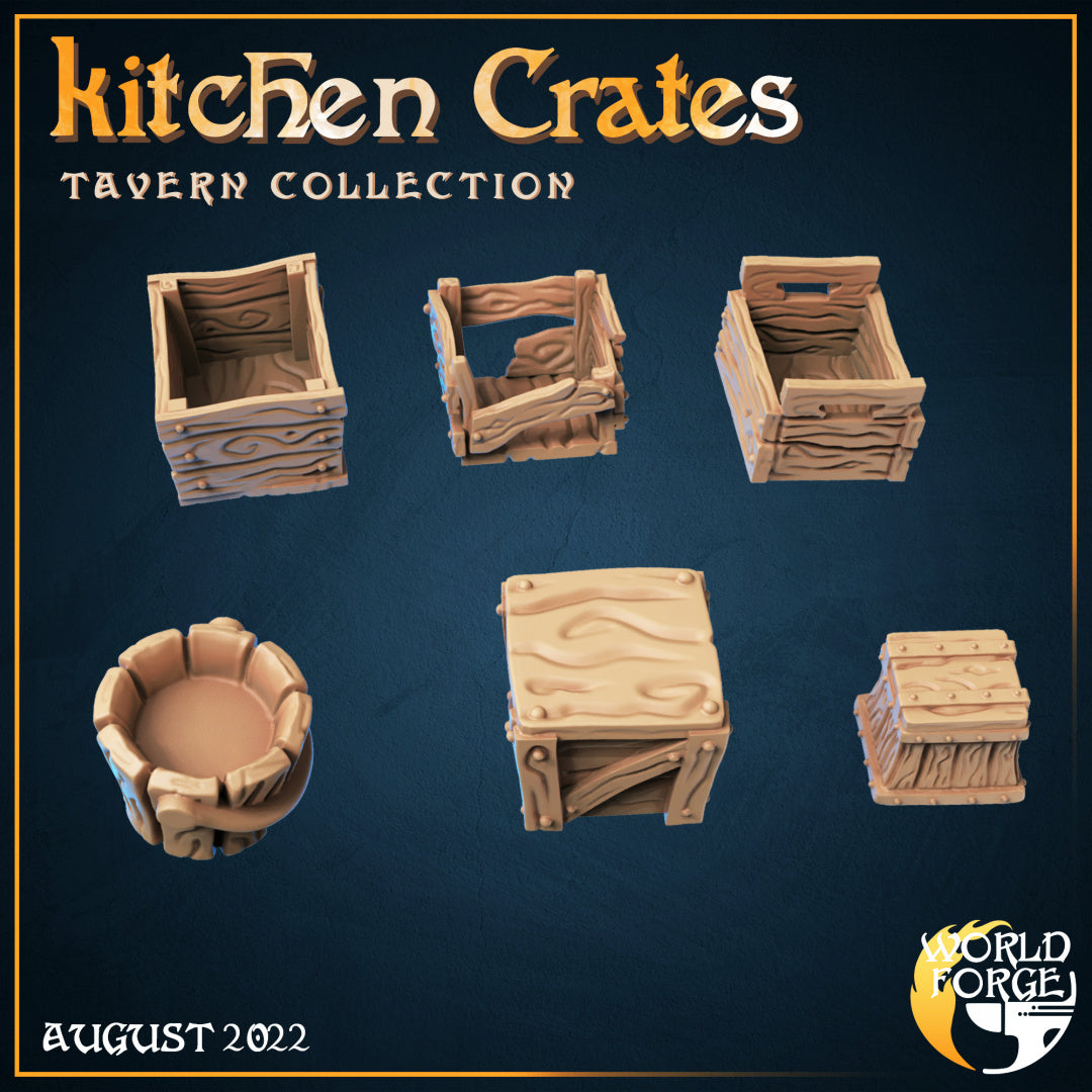 Arcane Dragon Tavern Kitchen Crates 3D Resin Printed DnD (D&D) Pathfinder Miniatures