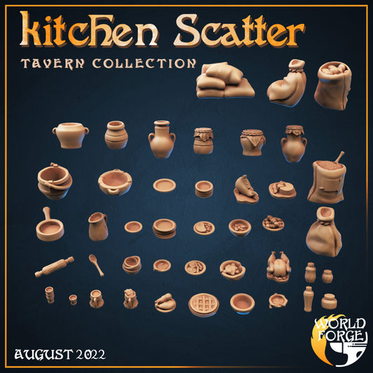 Arcane Dragon Tavern Kitchen Scatter 3D Resin Printed DnD (D&D) Pathfinder Miniatures