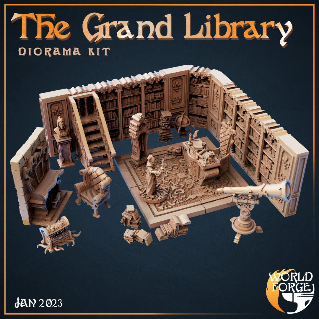 The Grand Library Complete Set 3D Resin Printed DnD (D&D) Pathfinder Miniatures