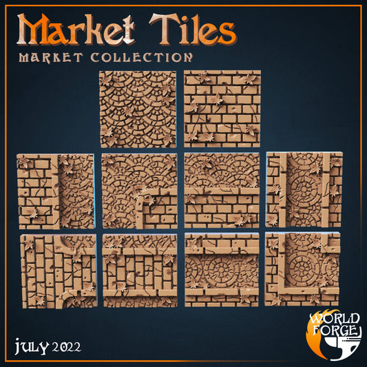 Market Collection 2 Tiles Accessories 3D Resin Printed DnD (D&D) Pathfinder Miniatures