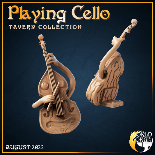 Arcane Dragon Tavern Playing Cello 3D Resin Printed DnD (D&D) Pathfinder Miniatures