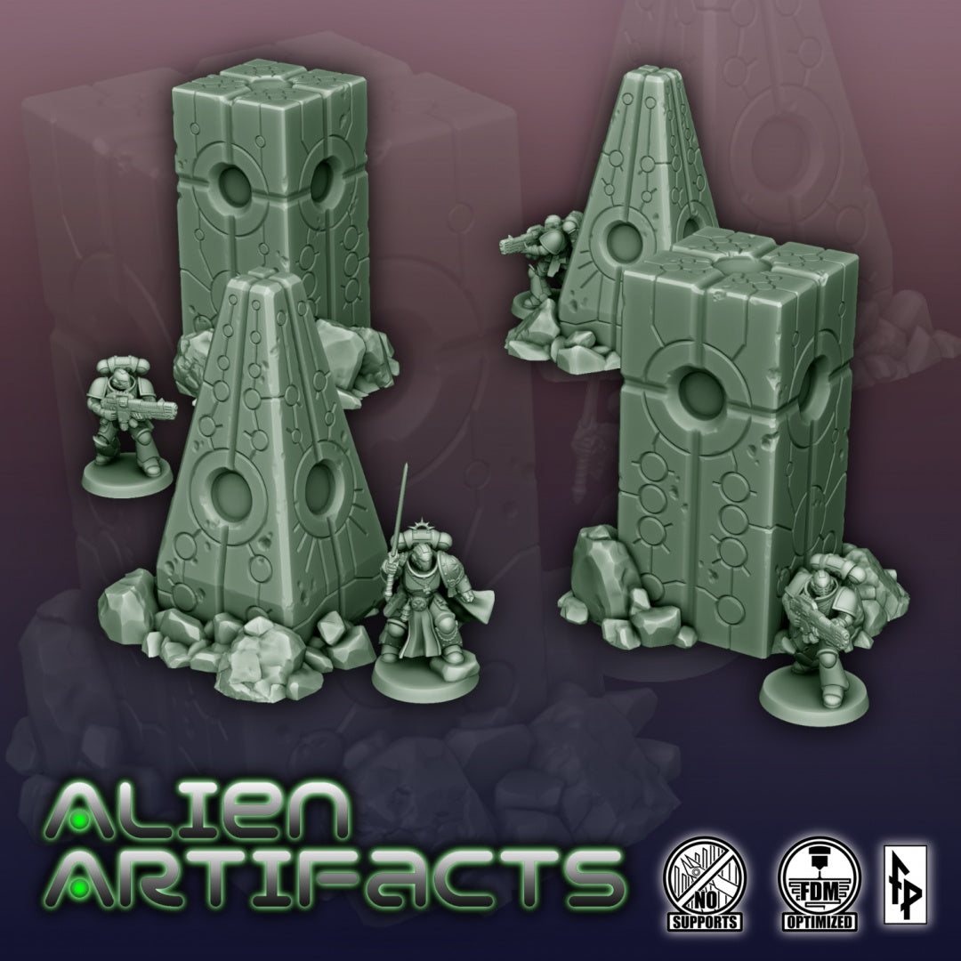 Alien Artifacts Set 3D Resin Printed Wargames Miniatures