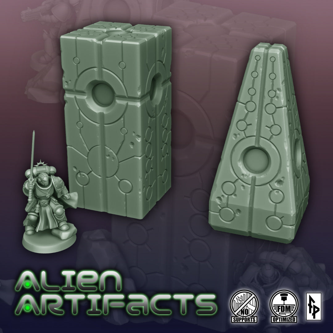 Alien Artifacts Set 3D Resin Printed Wargames Miniatures